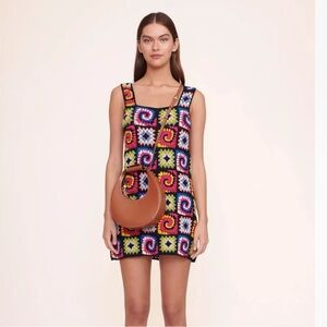 STAUD Colorful Crochet Pattern Dress